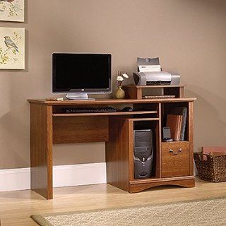 Planked Cherry 53" Computer Desk with File Drawer 