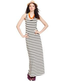 Bar III Dress, Sleeveless Scoop Neck Striped Maxi   Dresses   Women