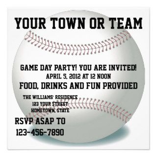 Baseball Theme Party Announcements