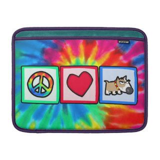 Peace, Love, Grumpy Dog MacBook Sleeves