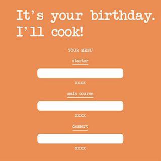 ‘it's your birthday. i'll cook’ card by edith & bob
