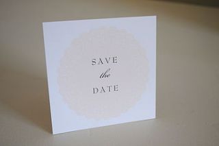 doily save the date card by paper dates