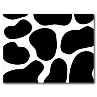 Black and White Cow Print Pattern. Post Cards