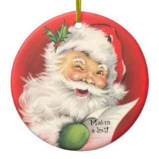 Vintage Winking Santa Claus   Ornament