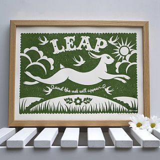 leaping rabbit print by snowdon design & craft