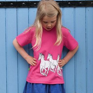 organic horse print short sleeve t shirt by ava and luc