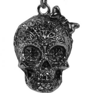 Skully Bow Stash Necklace Apparel Accessories Clothing