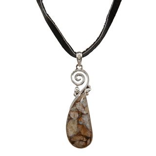 Sterling Silver Abstract Agate Stone Necklace (Nepal) Necklaces