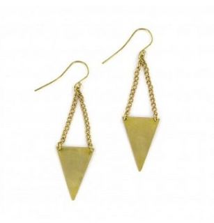 dancing triangle brass earrings by exclusive roots