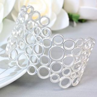 silver bubble cuff bangle by lisa angel