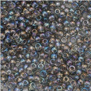 Toho Round Seed Beads 11/0 #176 'Transparent Rainbow Black Diamond' 8 Gram Tube