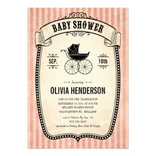 Victorian Vintage Baby Shower Invitations for Girl