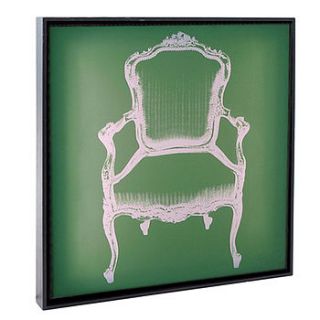 glow canvas emerald green louis chair print by maison privée