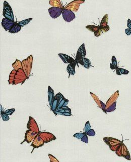 Julien Macdonald Graham And Brown Luxury Vinyl Butterfly Garden Glitter Wallpaper 10M Roll Pearl Ivory Cream 31 175    