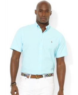 Polo Ralph Lauren Big and Tall Short Sleeved Checked Linen Sport Shirt   Casual Button Down Shirts   Men