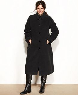 Jones New York Plus Size Classic Wool Blend Maxi Walker Coat   Coats   Women