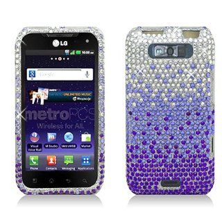 Aimo Wireless LGMS840PCDI174 Bling Brilliance Premium Grade Diamond Case for LG Connect 4G LS840   Retail Packaging   Purple Waterfall Cell Phones & Accessories