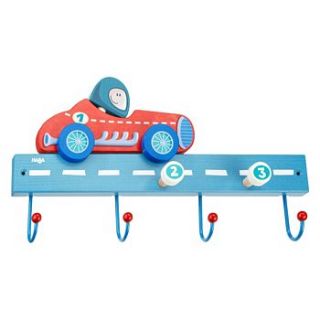 wooden coat rack   racing car by nic nac noo