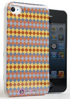 CASEiLIKE Classic Checker Sunrise Snap On Hard Case Back Cover With Screen Protector Compatible For Apple Iphone 4 Color Multi Cell Phones & Accessories