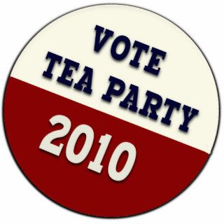 Retro Style Tea Party Campaign Button Photo Sculpture