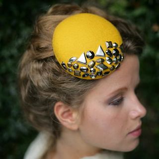 studded felt pillbox hat by the headmistress