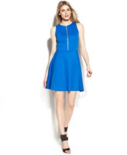 Calvin Klein Dress, Three Quarter Sleeve Contrast Lace Shift   Dresses   Women