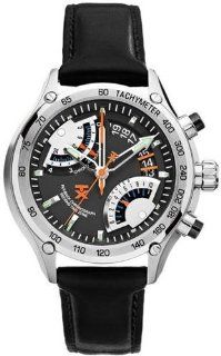 TX Men's T3C176 650 Flyback Chrono Dual Time Black Dial Stainless Steel Leather Band Watch Watches