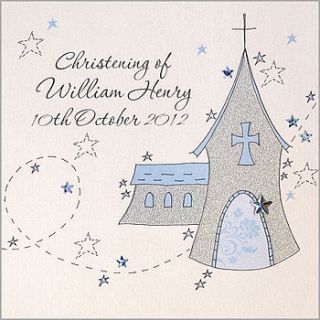 personalised sparkling christening card by eggbert & daisy