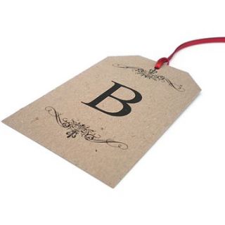 personalised initial gift tags by edgeinspired