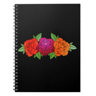 pink orange and yellow roses notebooks