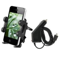 Car Vent Holder/ Car Charger for Motorola Droid 2/ Atrix 4G Eforcity Cell Phone Chargers