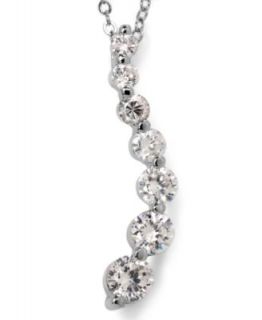 Diamond Necklace, 14k White Gold Diamond Journey Pendant (1/3 ct. tw.)   Necklaces   Jewelry & Watches