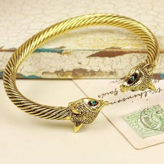 antique gold fox bangle by lisa angel