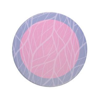 Blue & Pink Jungle Moon Pattern Drink Coaster