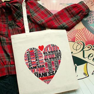personalised love fashion tote bag by dinkytinks