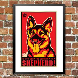 'obey the german shepherd' dog print by the animal gallery