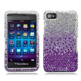 Aimo Wireless BB10PCDI174 Bling Brilliance Premium Grade Diamond Case for BlackBerry Z10   Retail Packaging   Purple Waterfall Cell Phones & Accessories