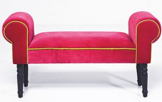 pink velvet bench by i love retro