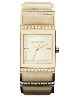 Michael Kors Womens Erin Horn and Gold Tone Stainless Steel Link Bracelet Watch 24mm MK4268   Watches   Jewelry & Watches
