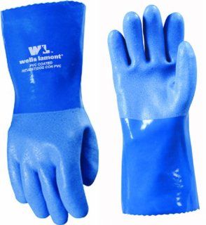Wells Lamont 174L Blue Heavy Duty PVC Supported Gauntlet Cuff, Large
