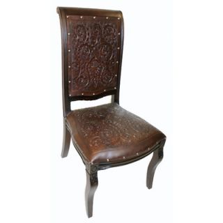 New World Trading Colonial Imperial Leather Side Chair