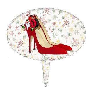 Red High Heel Shoes / Santa Elf Cake Pick