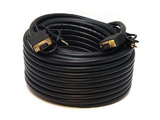 Monoprice 75 Feet VGA/SVGA Male Male Monitor Cable with Stereo Audio and Triple Shielding Electronics