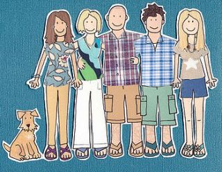 personalised family picture by delly doodles