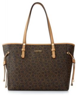 Calvin Klein Top Zip Monogram Tote   Handbags & Accessories