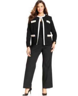 Tahari by ASL Plus Size Plaid Jacket & Stretch Trousers   Suits & Suit Separates   Women