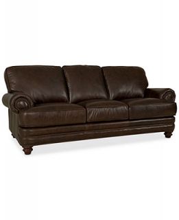 Wyatt Leather Queen Sleeper Sofa 91W x 40D x 39H   Furniture