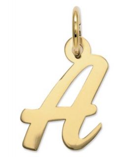 14k Gold Charm, Small Script Initial S Charm   Jewelry & Watches