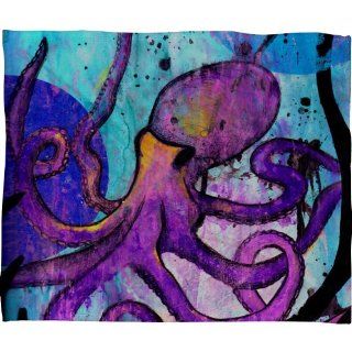 DENY Designs Sophia Buddenhagen Purple Octopus Fleece Throw Blanket, 60 Inch by 50 Inch  