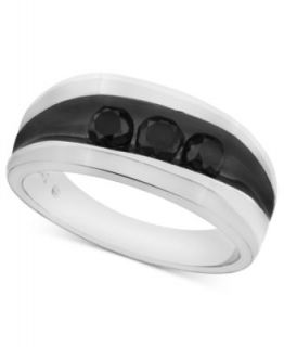 Mens Sterling Silver Ring, Black Diamond Ring (2 ct. t.w.)   Rings   Jewelry & Watches